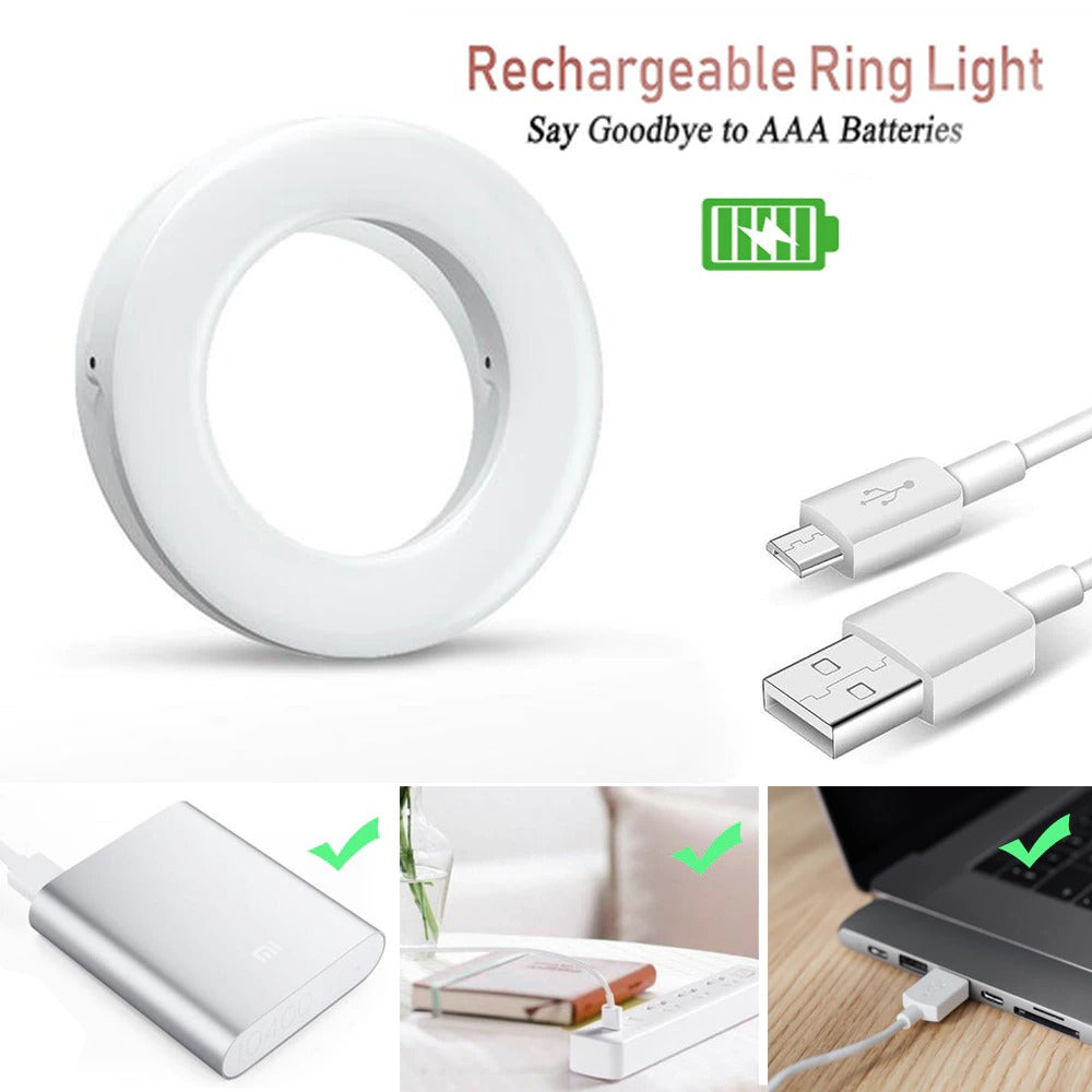 Shutterloverz Clip on Selfie LED Phone Ring Light